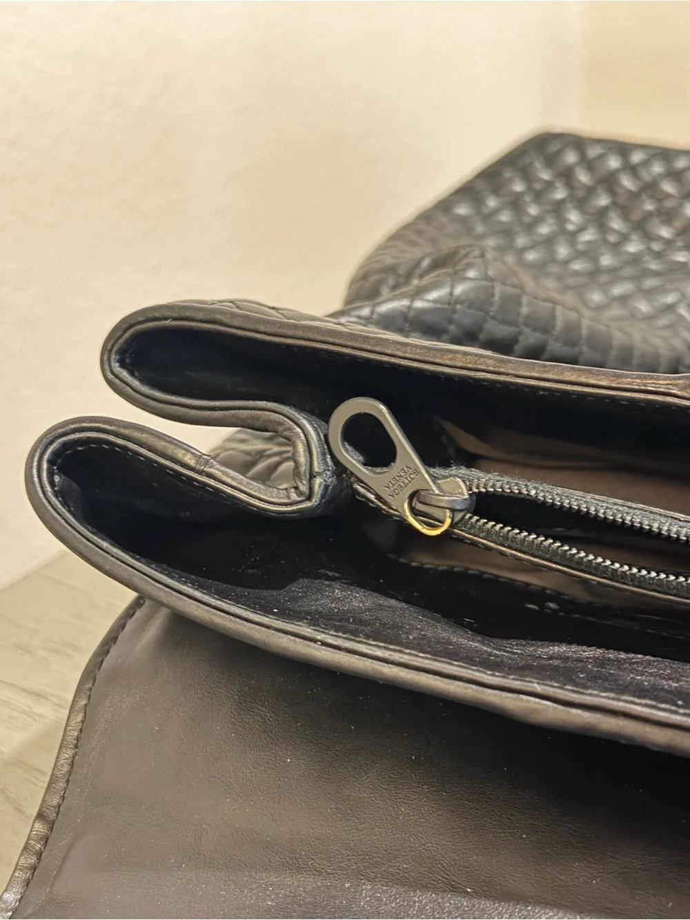 Bottega Veneta Black Leather Large Briefcase